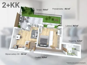 Prodej bytu 2+kk, Praha - Hodkovičky, U Zátiší, 58 m2