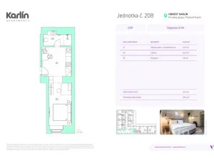 Prodej apartmánu, Praha - Karlín, Prvního pluku, 26 m2