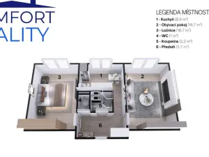 Pronájem bytu 2+1, Ostrava - Poruba, Kyjevská, 51 m2