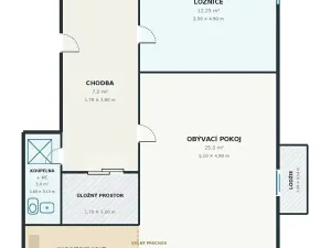 Prodej bytu 2+kk, Praha - Stodůlky, Kodymova, 60 m2