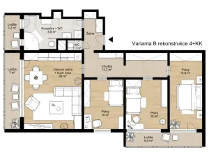 Prodej bytu 4+1, Praha - Vršovice, Kazašská, 93 m2