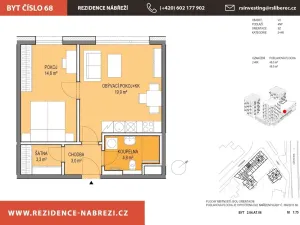 Pronájem bytu 2+kk, Liberec - Liberec III-Jeřáb, U Nisy, 49 m2