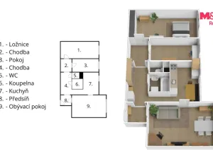 Prodej bytu 3+1, Třeboň - Třeboň II, Táboritská, 70 m2