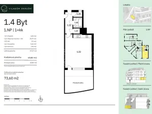 Prodej bytu 1+kk, Praha - Komořany, Okružní, 57 m2