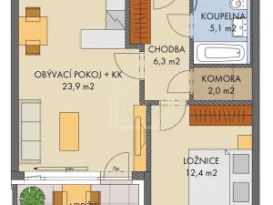 Prodej bytu 2+kk, Praha, náměstí Olgy Scheinpflugové, 52 m2