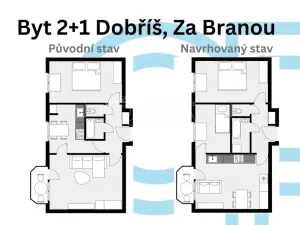 Prodej bytu 2+1, Dobříš, Za Branou, 67 m2
