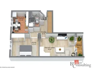 Prodej bytu 2+1, Ostrov, Masarykova, 55 m2