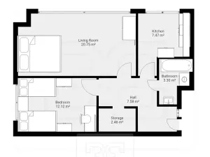 Pronájem bytu 2+1, Praha - Letňany, Třinecká, 56 m2