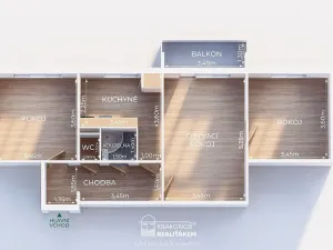 Prodej bytu 3+1, Valašské Meziříčí - Krásno nad Bečvou, Květná, 72 m2