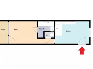 Pronájem bytu 2+kk, Neveklov, Pod Radnicí, 36 m2