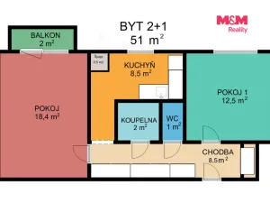 Prodej bytu 2+1, Jeseník, Halasova, 51 m2