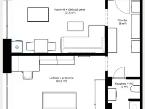 Pronájem bytu 2+kk, Praha - Vršovice, 57 m2
