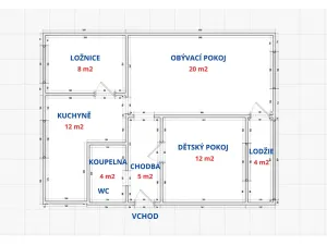 Prodej bytu 3+1, Hředle, 75 m2