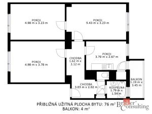 Prodej bytu 3+1, Kyjov - Nětčice, Nětčická, 77 m2