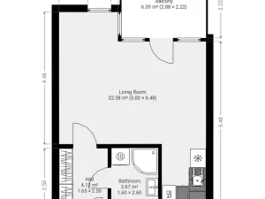 Pronájem bytu 1+kk, Praha - Nusle, Bartoškova, 33 m2