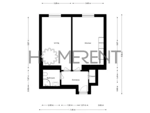 Pronájem bytu 2+kk, Praha - Nusle, Pod vilami, 48 m2