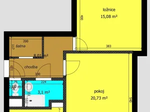 Pronájem bytu 2+1, Kolín, Dělnická, 57 m2