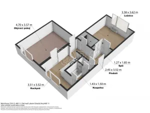 Prodej bytu 2+1, Ústí nad Labem - Severní Terasa, Werichova, 52 m2