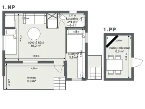 Prodej chaty, Ústí nad Labem, Slunečná, 32 m2