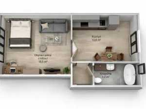 Pronájem bytu 1+1, Vyškov, Žižkova, 36 m2