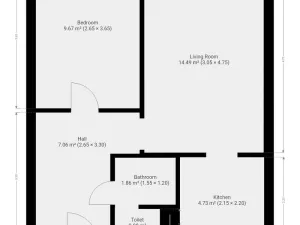 Pronájem bytu 2+kk, Praha - Prosek, Zárybská, 41 m2