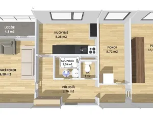 Prodej bytu 3+1, Plzeň - Bolevec, Kaznějovská, 62 m2