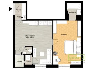 Pronájem bytu 2+kk, Praha, Oblouková, 50 m2