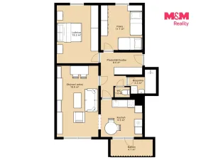 Prodej bytu 3+1, Brloh, 69 m2