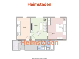 Pronájem bytu 2+1, Ostrava - Poruba, Havanská, 59 m2