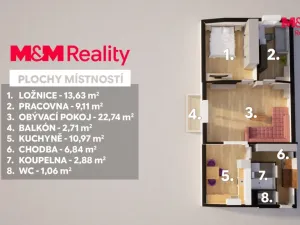 Prodej bytu 3+1, Nehvizdy, Gabčíkova, 67 m2