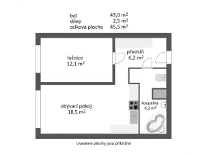 Prodej bytu 2+kk, Praha - Stodůlky, Běhounkova, 43 m2