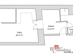 Pronájem bytu 1+kk, Brno - Zábrdovice, Bratislavská, 24 m2