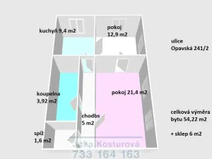 Pronájem bytu 2+1, Krnov - Pod Cvilínem, Opavská, 54 m2