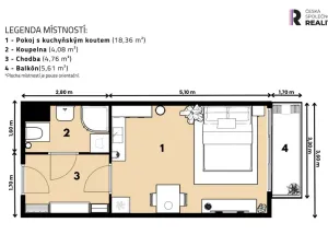 Pronájem bytu 1+kk, Praha - Třebonice, Do zahrádek I, 28 m2