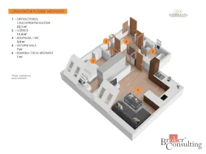 Prodej bytu 2+kk, Praha - Žižkov, Roháčova, 47 m2