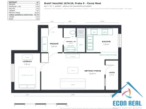 Prodej bytu 2+kk, Praha - Černý Most, Bratří Venclíků, 45 m2