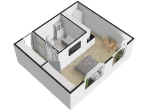 Pronájem bytu 1+kk, Praha - Řepy, Makovského, 36 m2