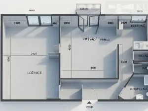 Pronájem bytu 2+1, Praha, Lounských, 57 m2