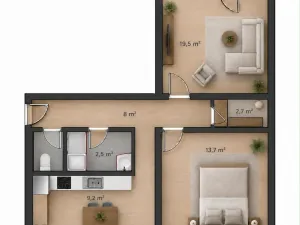 Prodej bytu 2+1, Ostrava - Výškovice, Lumírova, 61 m2