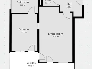 Pronájem bytu 2+kk, Praha - Modřany, Generála Šišky, 56 m2
