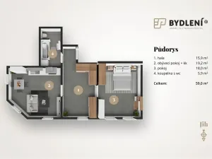 Pronájem bytu 3+kk, Teplice, Havlíčkova, 59 m2