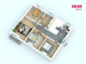 Prodej bytu 4+1, Starý Kolín - Bašta, B. Smetany, 64 m2
