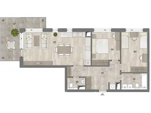 Pronájem bytu 3+kk, Praha - Dolní Chabry, K Beranovu, 86 m2