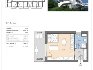 Prodej bytu 1+kk, Brno, Rybnická, 35 m2
