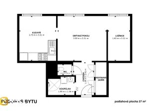 Pronájem bytu 1+1, Zlín, Mokrá I, 37 m2