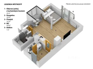 Pronájem bytu 1+kk, Jablonec nad Nisou, Opletalova, 32 m2