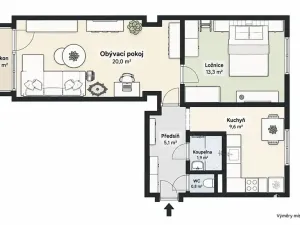 Prodej bytu 2+1, Praha - Libeň, Františka Kadlece, 53 m2