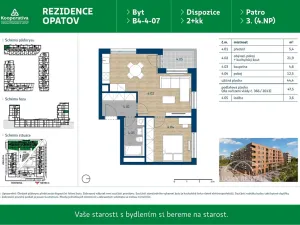 Pronájem bytu 2+kk, Praha - Chodov, Líbalova, 47 m2