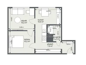 Prodej bytu 2+1, Strakonice - Strakonice II, Bezděkovská, 42 m2
