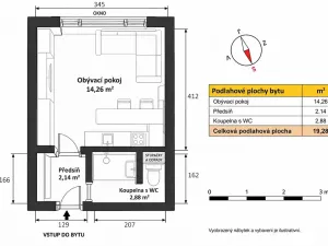 Prodej bytu 1+kk, Písek, 17. listopadu, 19 m2